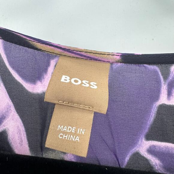 Boss Floral Tied-Waist Demaia Wrap Midi Dress Long Sleeve V Neck Size 4 NWOT - Picture 12 of 12